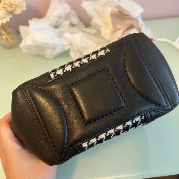 RARE Vintage Coach Houndstooth Tweed Wool & Leather Shoulder Bag - Picture 6 of 7